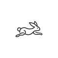 Running rabbit line logo vector illustration Royalty Free Stock Photo