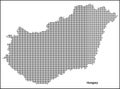 Vector halftone Dotted map of Hungary country