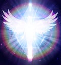 Angel of light and love doing a miracle, rainbow power energy, merkaba, star soul gate, diamond heart