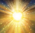 Glowing Golden Aura Light, Universal Heart Portal, Infinite Love, Life, Source, Soul Journey Through Universe Doorway