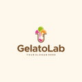 Gelato ice cream colorful cheerful laboratory logo design