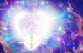 Man universe, meditation, spiritual energy, DNA healing, enlightenment, chakras Royalty Free Stock Photo