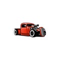 Hot Rod, Retro Car, Muscle Car illustration vector Royalty Free Stock Photo