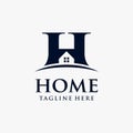 Letter H house logo design Royalty Free Stock Photo