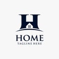 Letter H house logo design