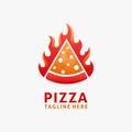 Hot pizza logo design Royalty Free Stock Photo