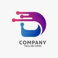 Letter D tech logo design Royalty Free Stock Photo
