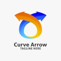 Cross arrow logo design Royalty Free Stock Photo