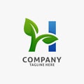 Letter H leaf logo design Royalty Free Stock Photo