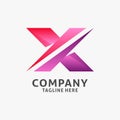 Letter X gradient logo design Royalty Free Stock Photo