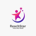 Reaching star logo design