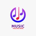 Music notes logo design