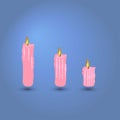 Different stages of burning candle