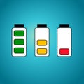 Different charging stages of a battery