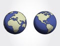 Earth globe design Vector, Several globes in a flat design