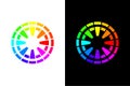 Colorful circle concept in black and white background. Royalty Free Stock Photo