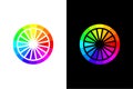 Colorful circle concept in black and white background. Royalty Free Stock Photo