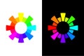 Colorful circle concept in black and white background. Royalty Free Stock Photo