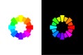 Colorful circle concept in black and white background. Royalty Free Stock Photo