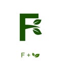 Letter F with a leaf concept. Very suitable in various natural business purposes also for icon, symbol, logo.