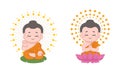 Cute little Buddha sitting in meditation pose