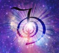 Cho Ku Rei Usui Reiki Symbol - power universe background Royalty Free Stock Photo