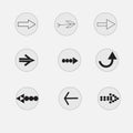 Different types of arrows on white background
