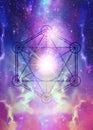 Metatron`s cube symbol, Flower of life, sacred geometry.