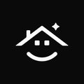 Smile House Logo Concept. Abstract, Cute, Expression, Monogram, Minimalist and Line Logotype Royalty Free Stock Photo