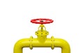 Gas pipeline with valve isolated on a white background with copy space for your text.Realistic vector illustration for industrial. Royalty Free Stock Photo