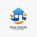 Wavy house logo design