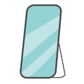 Vector icon rectangular mirror standing round table Royalty Free Stock Photo