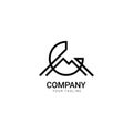 Monoline logo or mountain monogram represents a company or business Royalty Free Stock Photo
