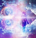 Soul journey, portal to another universe, Heaven, unity, afterlife, parallel reality, new world, full moon meditation, freedom