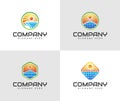 Set of collection solar energy logo designs. Set of Solar Energy logo designs vector, Sun power logo