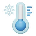 Low temperatures 3d rendering isometric icon.