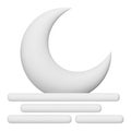Moonrise 3d rendering isometric icon.