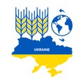 Ukraine from which wheat chains grow and export to all parts of the world Royalty Free Stock Photo