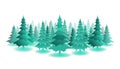 Fir forest in the snow illustration. Royalty Free Stock Photo