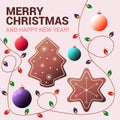 Postcard Merry Christmas wishes print decoration