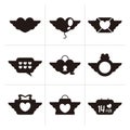Valentine icon set, silhouettes. Valentines day sign and love symbol various shapes Royalty Free Stock Photo