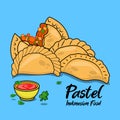 Indonesian food called pastel illustration vector