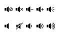 Speaker volume icon set in glyph style. Royalty Free Stock Photo