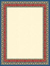 Vintage ornate border in Eastern style. Template frame design for greeting card and wedding invitation. Royalty Free Stock Photo