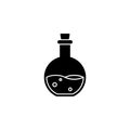 Magic Bottles liquid potion fantasy elixir silhouette icon. Royalty Free Stock Photo
