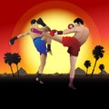 Muay Thai sparring. Royalty Free Stock Photo