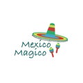 Mexico sombrero and maracas vector illustration.