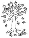 Apple Tree Isolated Coloring Page for Kids