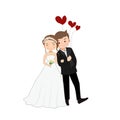  art of newly wedding couple love each other isolated on white background using illustration art