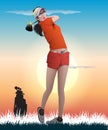 play golf in the evening Royalty Free Stock Photo